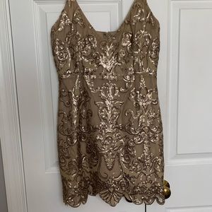 Tobi Gold Sequined Dress